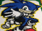 Spana in Sonic-konst skapat med över femtiotusen dominobrickor